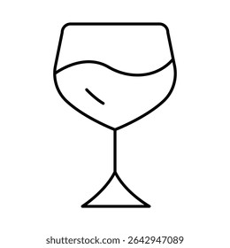 Wine Line Editable Stroke Icon. Fast-food And Drinks Themes Vector Illustration