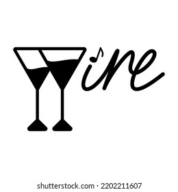 Wine Line Icon. Bartender Logo Vector. Elegant Wine Glass Logo