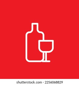 Wine line icon, graphic resource template, vector illustration.
