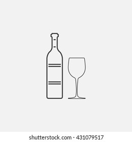 wine line icon, outline vector logo illustration, linear pictogram isolated on white