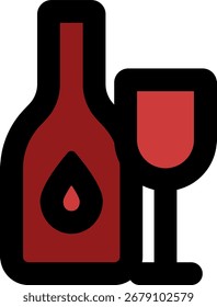 Diseño de icono de estilo de línea de vino