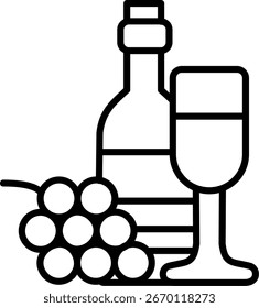 Wine Line Vektor Icon Design