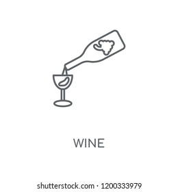 Wine linear icon. Wine concept stroke symbol design. Thin graphic elements vector illustration, outline pattern on a white background, eps 10.