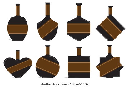wine or liquor bottle design clipart ideas, concept isolated on white background