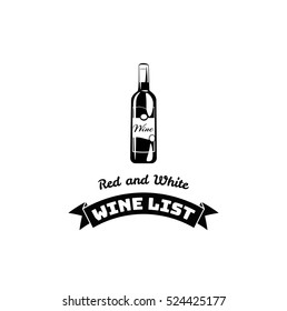 Wine List Bottle Menu Card Design template. Vector Illustration