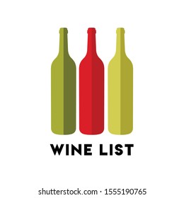 
Wine list bottles mixed illustration vector