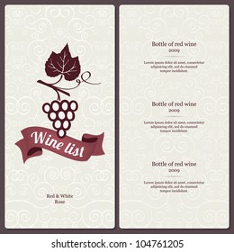 Wine list design