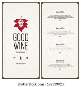 Wine list design