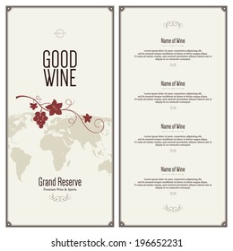 Wine list design