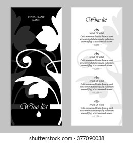 Wine list design