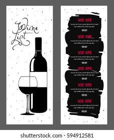 Wine list design.