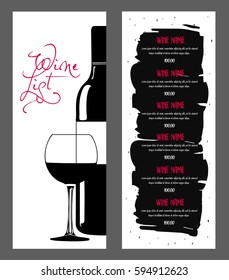 Wine list design.