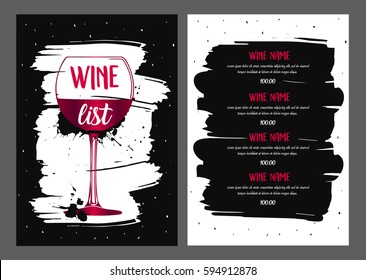 Wine list design.