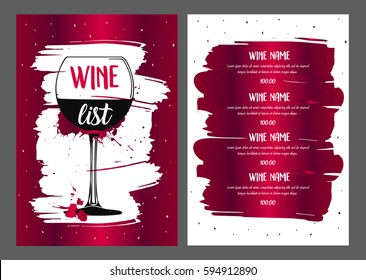 Wine list design.