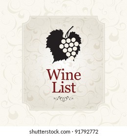 Diseño de lista de vinos