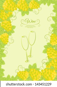 Wine list design, abstract wine glasses