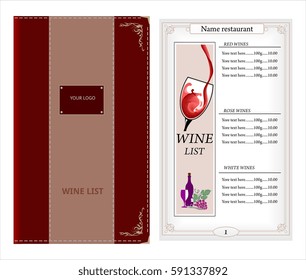 wine list design, cover, grapes, leaves, bottle, glass, contour, shadow, cover, page, paper, drink, card 