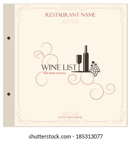 Wine list design template.