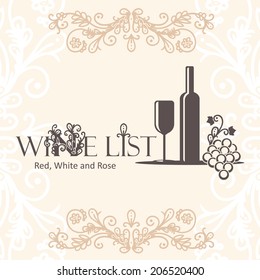 Wine list design template.