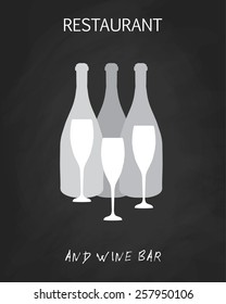 Plantillas de diseño de carta de vinos con diferentes botellas de vino y vasos.