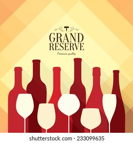 Diseño de la lista de vinos. Plantilla de folleto de vectores para bodega, bodega, carta de vinos, cafetería, restaurante, bar. Símbolos del logotipo de la comida y la bebida. Botellas de vino y copas de vino