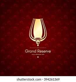 Wine list design. Vector brochure template for wine shop, winery, wine list, cafe, restaurant, bar. Food and drinks logotype symbols. Wine glasses