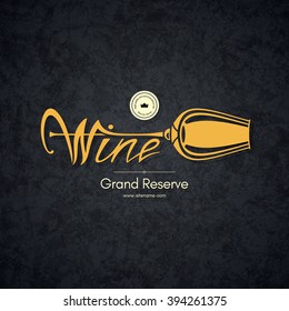 Wine list design. Vector brochure template for wine shop, winery, wine list, cafe, restaurant, bar. Food and drinks logotype symbols. Wine glasses