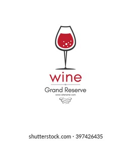 Wine list design. Vector brochure template for wine shop, winery, wine list, cafe, restaurant, bar. Food and drinks logotype symbols. Wine glasses