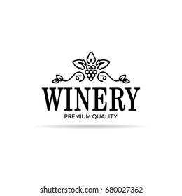 Wine list design. Vector brochure template for wine shop, winery, wine list, cafe, restaurant, bar. Food and drinks logotype symbols. Wine glasses