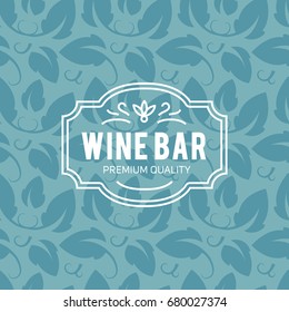 Wine list design. Vector brochure template for wine shop, winery, wine list, cafe, restaurant, bar. Food and drinks logotype symbols. Wine glasses