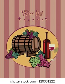 Wine list design, vector illustration