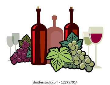 Wine list design, vector illustration