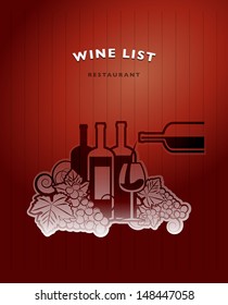 Wine list design, vector illustration