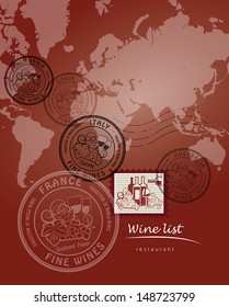 Wine list design, vector illustration