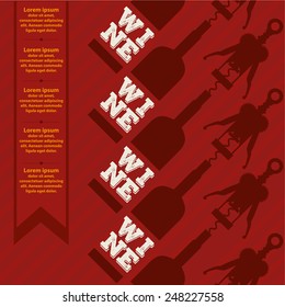 Wine list design vector illustration red background