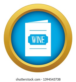 Wine list icon blue vector isolated on white background for any design