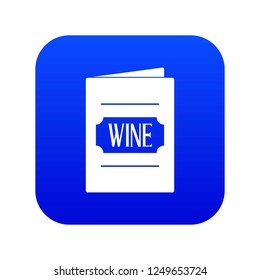 Wine list icon digital blue for any design isolated on white vector illustration