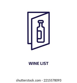 Wine List Icon From Drinks Collection. Thin Linear Wine List, Restaurant, Menu Outline Icon Isolated On White Background. Line Vector Wine List Sign, Symbol For Web And Mobile