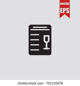 Wine list icon in trendy isolated on grey background.Vector illustration.