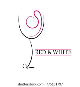 Wine list logo line design for your project eps 10 vector