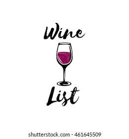 Wine list logo template, badge for restaurants and cafes