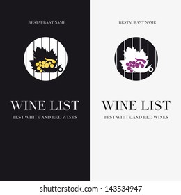 Wine List or Menu - Bunch of grapes inside the wine waiter