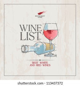 Wine List Menu Card Design template.