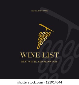 Wine List Menu Card Design template.