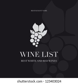 Wine List Menu Card Design template.