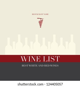 Wine List Menu Card Design Template.