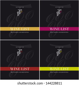 Wine List Menu Card Design template.