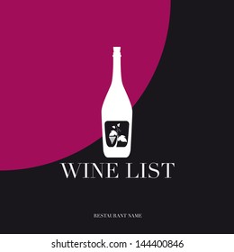 Wine List Menu Card Design template.