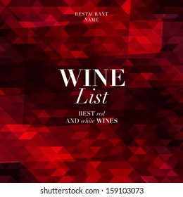 Wine List Menu Card Design template.