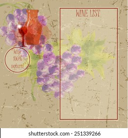Wine List Menu Card Design template.